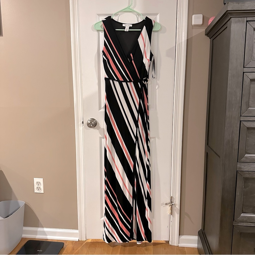 White House Black Market Striped Maxi Dress - Black, Pink, White